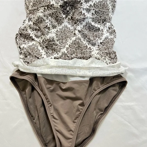 Tommy Bahama -Brown and White One Piece Swimdress - Picture 3 of 9